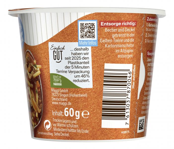 Maggi 5 Minuten Terrine Spaghetti Bolognese