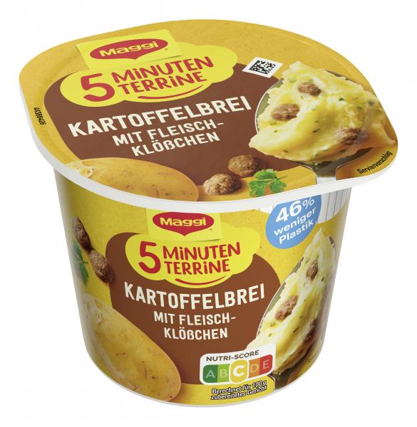 Maggi 5 Minuten Terrine Kartoffelbrei mit Fleischklößchen