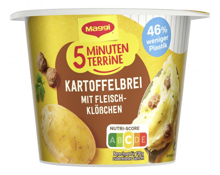 Maggi 5 Minuten Terrine Kartoffelbrei mit Fleischklößchen