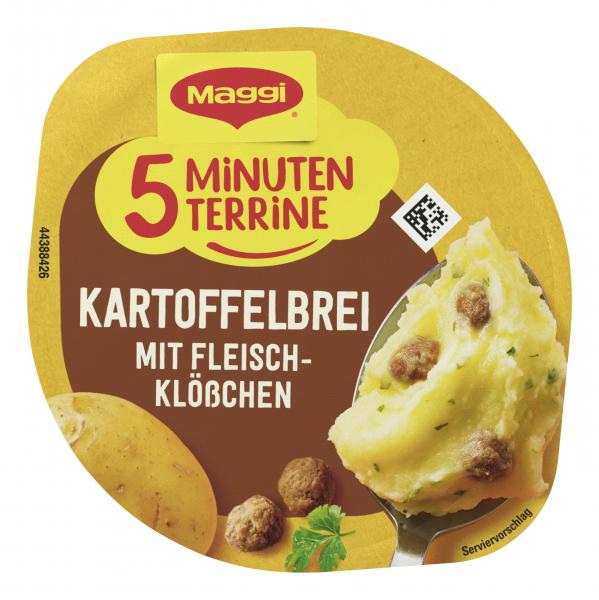 Maggi 5 Minuten Terrine Kartoffelbrei mit Fleischklößchen