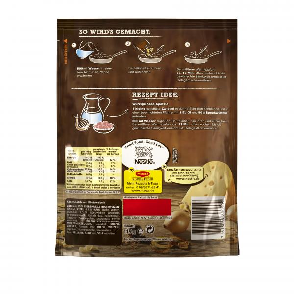 Maggi Wirtshaus Käse-Spätzle mit Röstzwiebeln