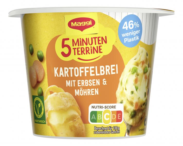 Maggi 5 Minuten Terrine Kartoffelbrei mit Erbsen & Möhren