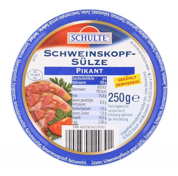 Schulte Schweinskopf-Sülze pikant
