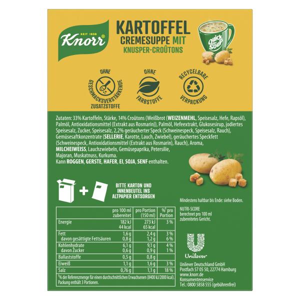 Knorr Quick Soup Kartoffel-Cremesuppe mit Knusper-Croûtons
