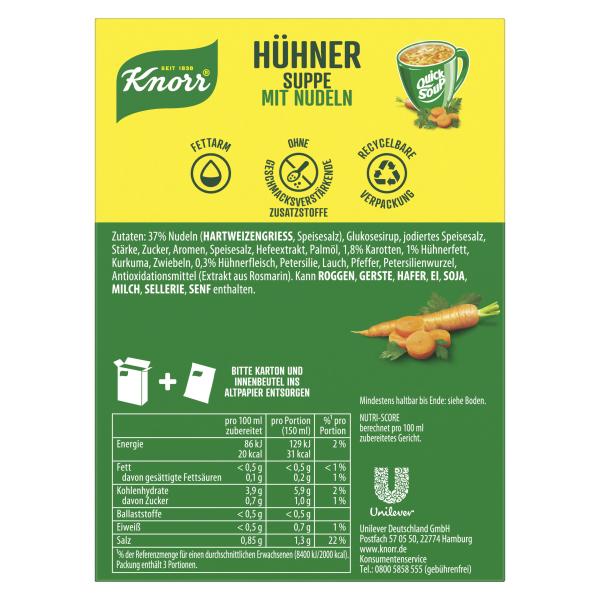 Knorr Quick Soup Hühner-Suppe mit Nudeln