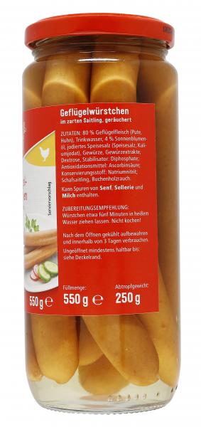 Jeden Tag Geflügelwürstchen