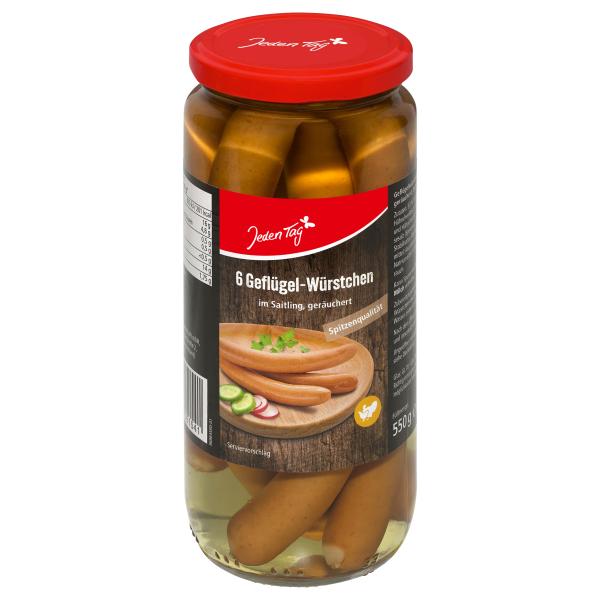 Jeden Tag Geflügelwürstchen