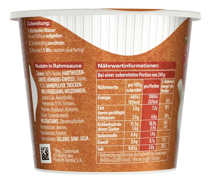 Maggi 5 Minuten Terrine Nudeln in Rahmsauce