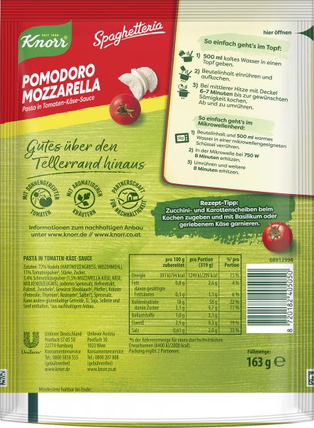 Knorr Spaghetteria Pomodoro Mozzarella