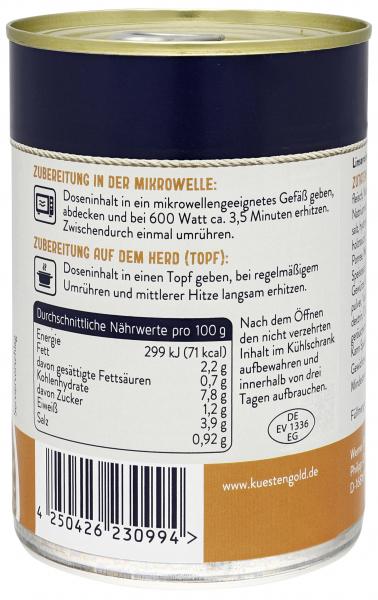 Küstengold Linseneintopf mit Wiener Würstchen