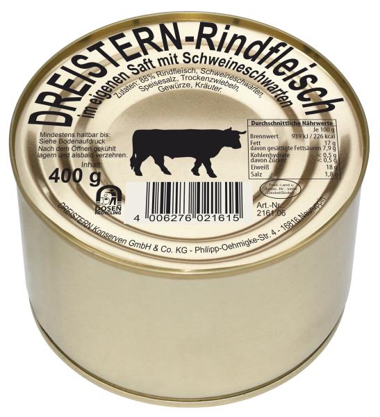 Dreistern Rindfleisch im eigenen Saft