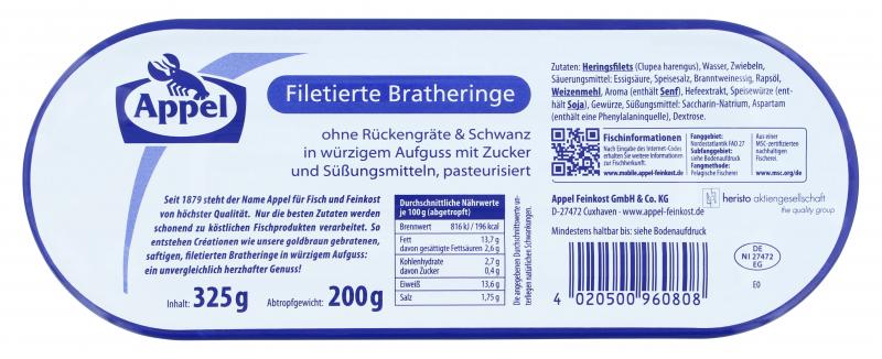 Appel Bratheringe filetiert