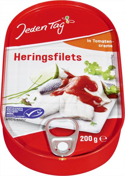 Jeden Tag Heringsfilets in Tomatencreme