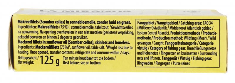 La Miranda Makrelenfilet in Sonnenblumenöl