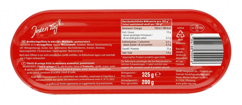 Jeden Tag Bratheringsfilets in würziger Marinade