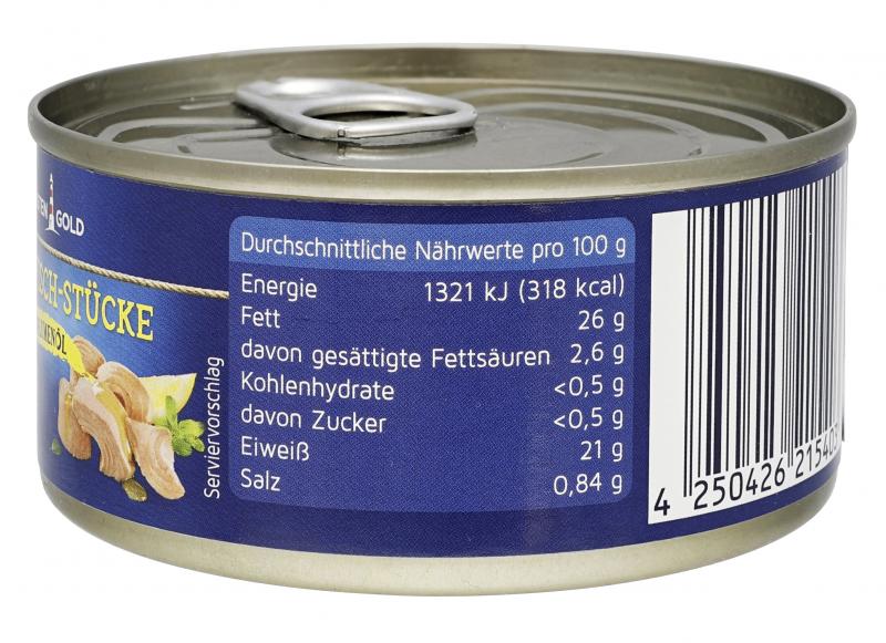 Küstengold Thunfisch-Stücke in Sonnenblumenöl