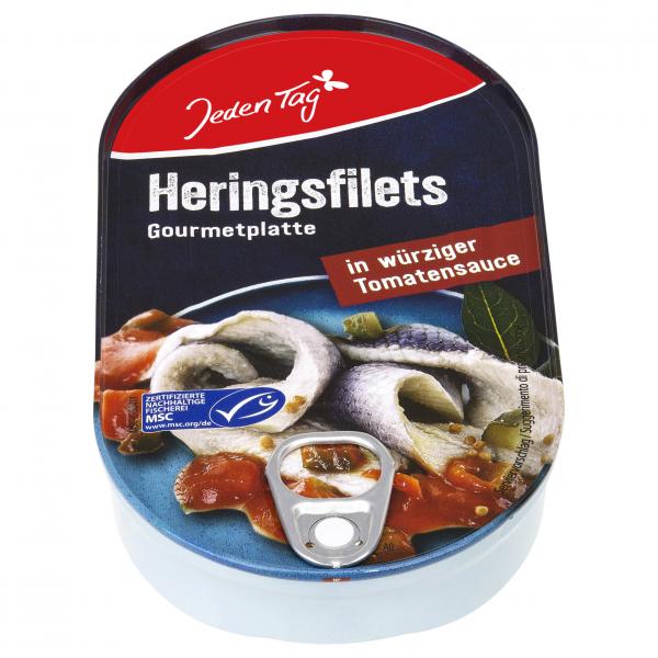 Jeden Tag Herings-Filets Feinschmeckerplatte in würziger Tomatensauce