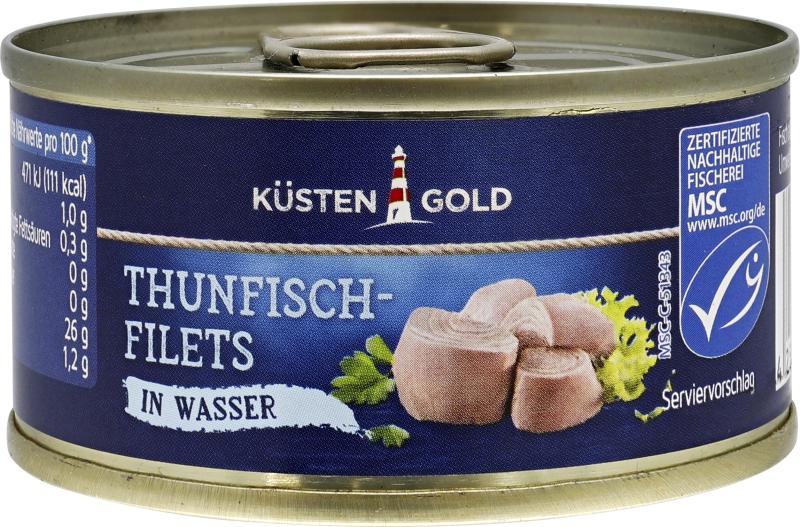 Küstengold Thunfisch MSC Filets in Wasser