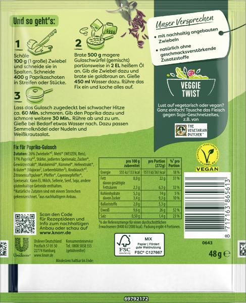 Knorr Fix Paprika-Gulasch