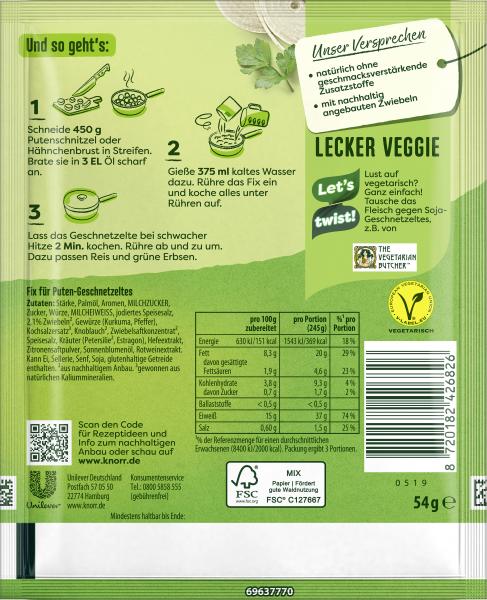 Knorr Fix Puten-Geschnetzeltes