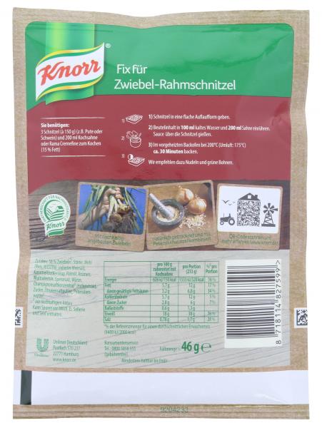 Knorr Fix Zwiebel-Rahmschnitzel