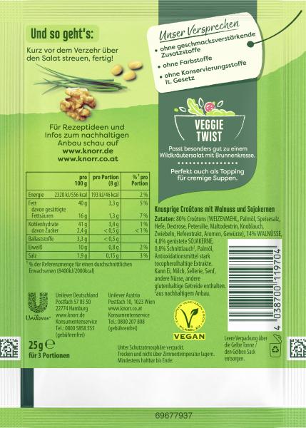 Knorr Salatkrönung Croutinos mit Walnuss und Sojakernen