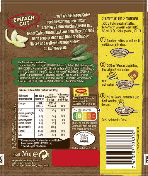 Maggi Fix Rahm Geschnetzeltes
