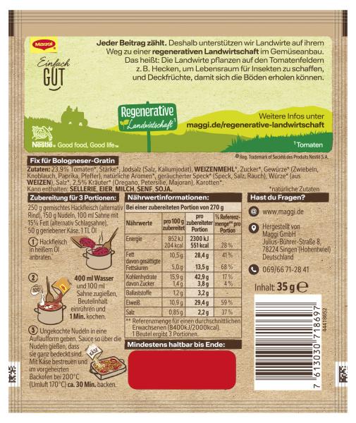 Maggi Fix Bologneser Gratin