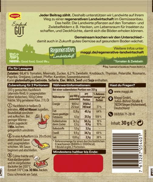 Maggi Fix für Lasagne