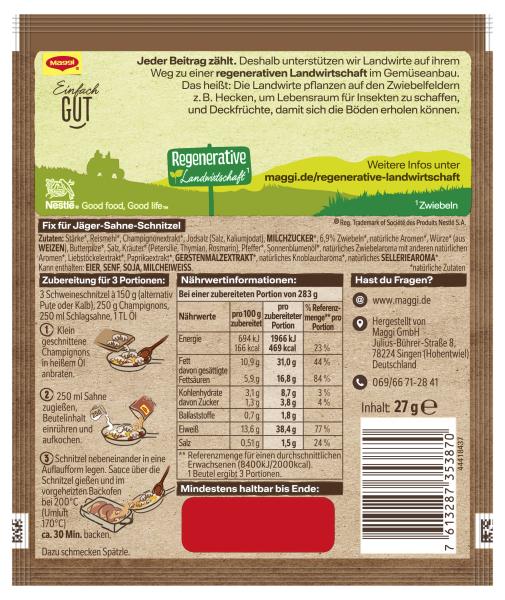 Maggi Fix Jäger Sahne Schnitzel