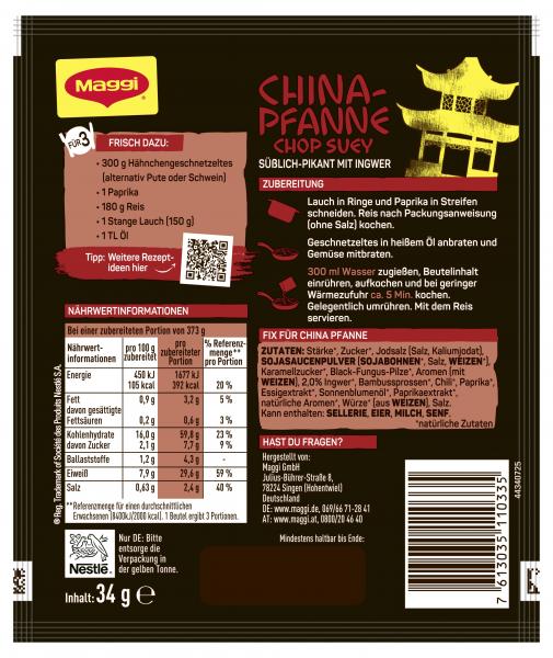 Maggi Fix für China-Pfanne Chop Suey