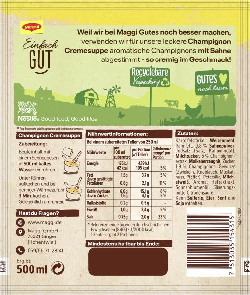 Maggi Für Geniesser Champignon Cremesuppe