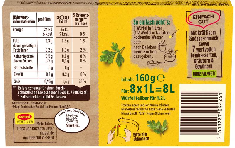 Maggi Klare Suppe mit Rind