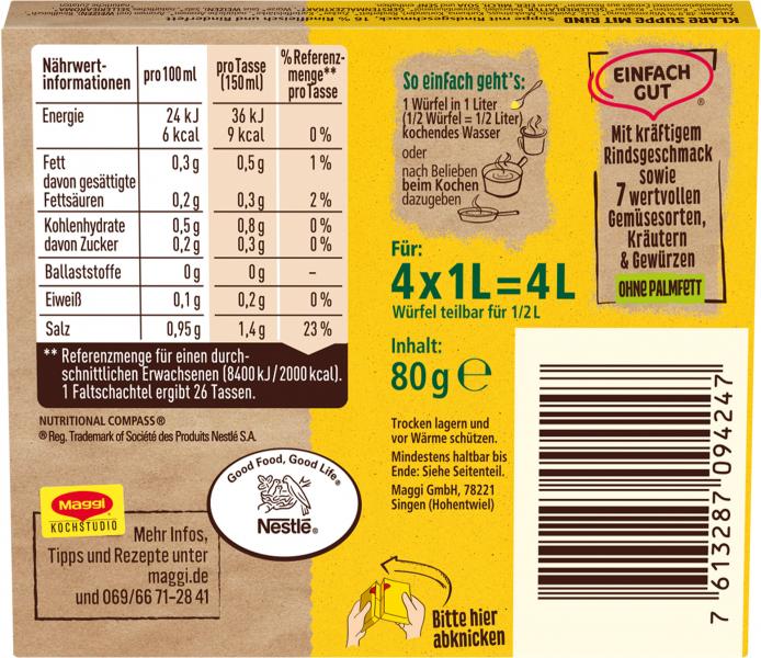 Maggi Klare Suppe mit Rind