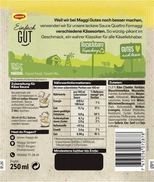 Maggi Für Genießer Quattro Formaggi Sauce