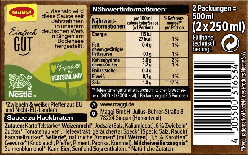 Maggi Sauce Zu Hackbraten