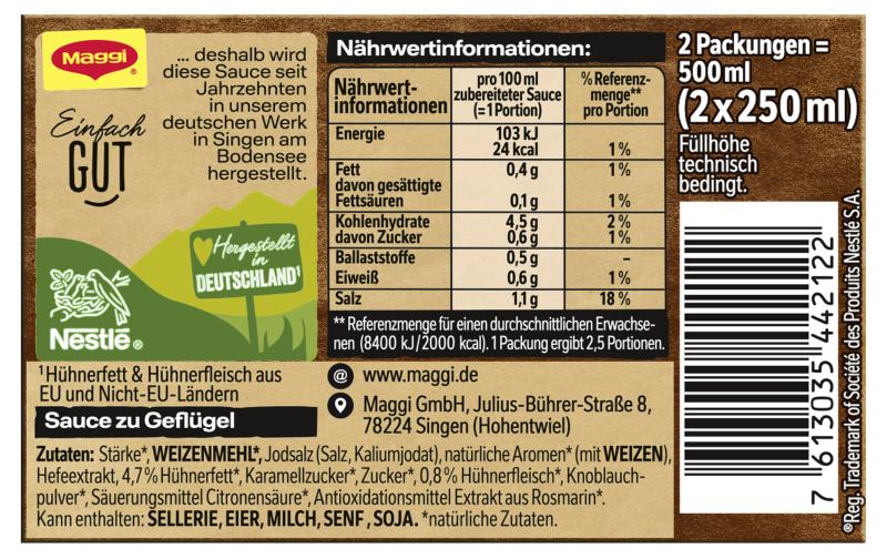 Maggi Sauce Zu Geflügel Multipack