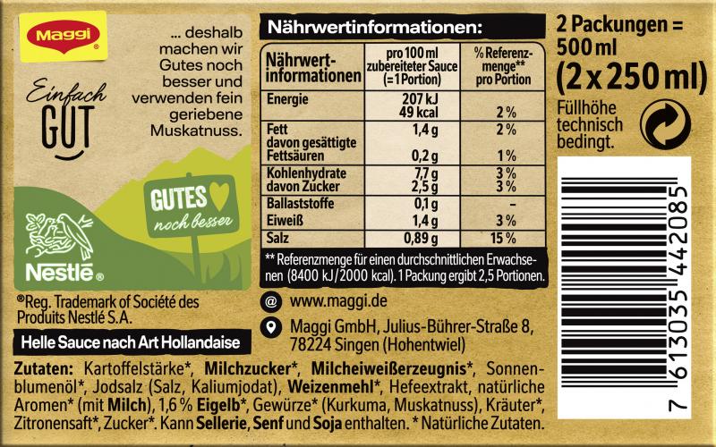 Maggi Helle Sauce nach Art Hollandaise