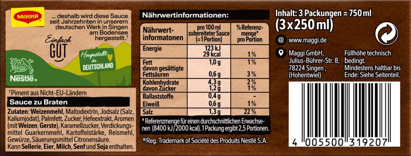 Maggi Sauce zu Braten Pack