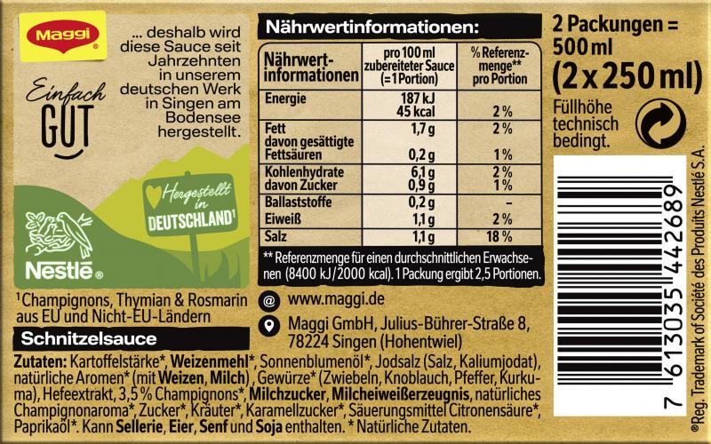 Maggi Schnitzel Sauce