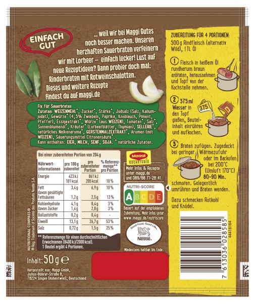 Maggi Fix Fleisch Sauerbraten