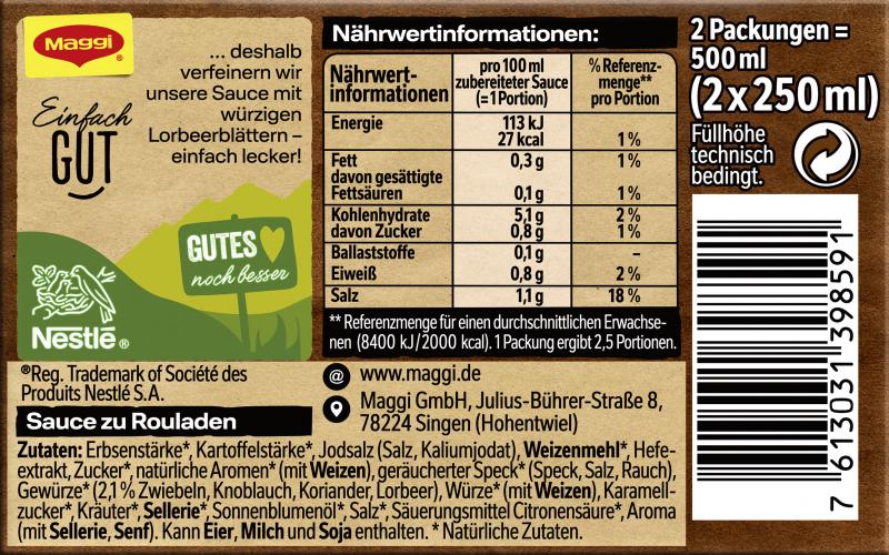 Maggi Sauce zu Rouladen Pack