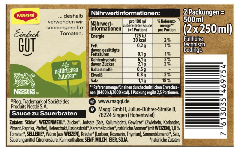 Maggi Sauce Sauerbraten Multipack