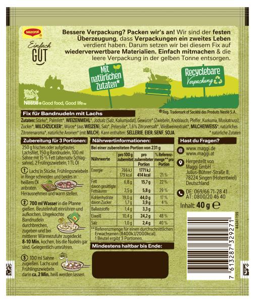 Maggi Fix Bandnudeln Mit Lachs