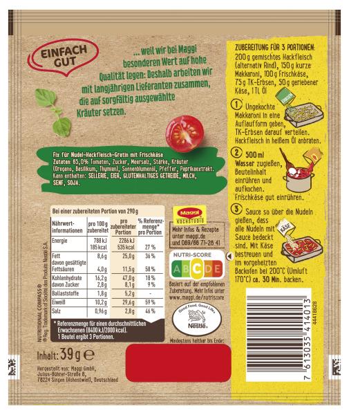 Maggi Fix Ofen Makkaroni Frischkäse