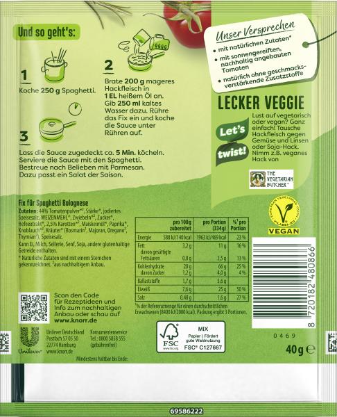 Knorr Fix Spaghetti Bolognese