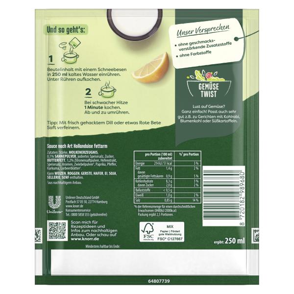 Knorr Feinschmecker Sauce nach Art Hollandaise fettarm