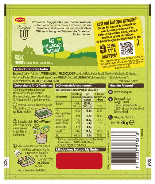 Maggi Fix für Broccoli Gratin