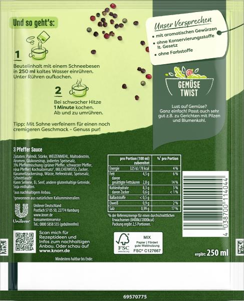 Knorr Feinschmecker 3 Pfeffer Sauce