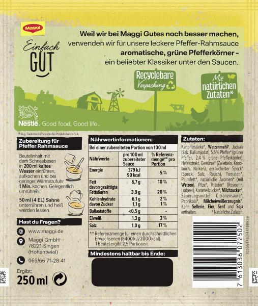 Maggi Für Genießer Pfeffer Rahmsauce